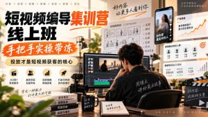 短视频编导集训营线上班,手把手实操带冻,投放才是短视频获客的核心| 鹿鸣网创
