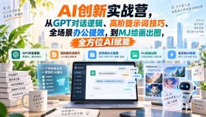 AI创新实战营,从GPT对话逻辑、高阶提示词技巧、全场景办公提效,到MJ绘画出图,全方位AI赋能| 鹿鸣网创
