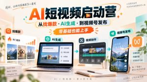 AI短视频启动营,从找爆款·AI生成·到视频号发布,零基础也能上手| 鹿鸣网创