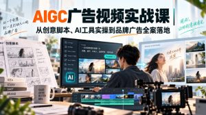 AIGC广告视频实战课|从创意脚本、AI工具实操到品牌广告全案落地| 鹿鸣网创