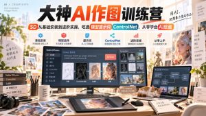 大神AI作图训练营,SD从基础安装到进阶实操,吃透模型提示词ControlNet,从零学会AI绘画| 鹿鸣网创