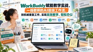WorkBuddy赋能教学实战,一线教师的AI超级工作流,别机械重复工作,实现高效教学、轻松办公| 鹿鸣网创