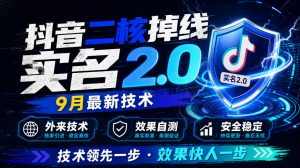 抖音二核掉线十名2.0，9月最新技术，外来技术，效果自测| 鹿鸣网创