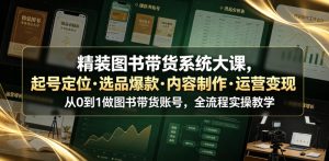 精装图书带货系统大课,起号定位・选品爆款・内容制作・运营变现,从0到1做图书带货账号,全流程实操教学(更新)| 鹿鸣网创