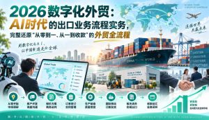 2026数字化外贸：AI时代的出口业务流程实务，完整还原”从零到一、从一到收款”的外贸全流程| 鹿鸣网创