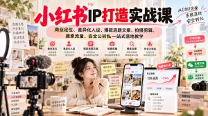 小红书ip打造实战课,商业定位、差异化人设、爆款选题文案、拍摄剪辑、搜索流量、安全公转私一站式落地教学| 鹿鸣网创