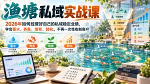 渔塘私域实战课,2026年如何经营好自己的私域稳定业绩,学会蓄水、养鱼、培育、转化,不再一次性收割客户| 鹿鸣网创