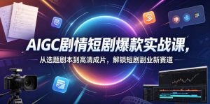 AIGC剧情短剧爆款实战课,从选题剧本到高清成片,解锁短剧副业新赛道(更新0906)| 鹿鸣网创