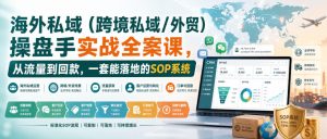 海外私域（跨境私域/外贸）操盘手实战全案课，从流量到回款，一套能落地的SOP系统| 鹿鸣网创