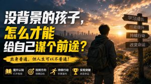 付费文章:没背景的孩子,怎么才能给自己谋个前途?| 鹿鸣网创