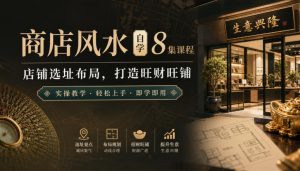 商店风水自学8集课程|店铺选址布局,打造旺财旺铺实操教学| 鹿鸣网创