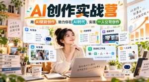 AI创作实战营,用AI赋能创作,助力你在AI时代,实现一人公司创作| 鹿鸣网创