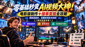 零基础秒变AI视频大神！电影级制作+接单变现全攻略，模板直接抄，无需任何技术经验！【原创双语字幕】| 鹿鸣网创