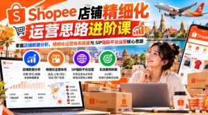 Shopee店铺精细化运营思路进阶课,掌握店铺数据分析、精细化运营体系搭建与SIP国际平台运营核心思路| 鹿鸣网创