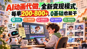 AI动画代做,全新变现模式,每单200-800+,0基础也能干【揭秘】| 鹿鸣网创