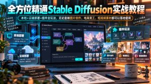 全方位精通Stable Diffusion实战教程|本地+云端部署+插件全玩法,无论是做图片创作、电商美工、短视频素材都可以落地使用| 鹿鸣网创