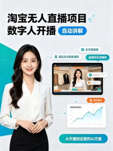 淘宝无人直播项目|数字人直播带货AI解决方案,24小时无人值守开播,数字人自动讲解商品卖点,轻松赚取佣金【揭秘】| 鹿鸣网创