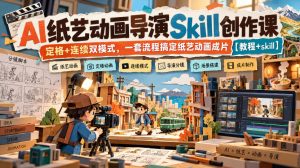 AI纸艺动画导演Skill创作课|定格+连续双模式,一套流程搞定纸艺动画成片【教程+skill】| 鹿鸣网创