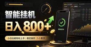 零值守智能挂G，副业高效增收居家智能挂G，新手也能日入800【揭秘】| 鹿鸣网创