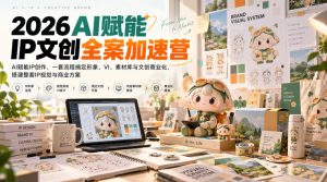 2026AI赋能ip文创全案加速营,AI赋能IP创作,一套流程搞定形象、VI、素材库与文创商业化,搭建整套IP视觉与商业方案| 鹿鸣网创