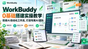 WorkBuddy 0基础搭建实操教学｜搭建AI自动化工作流，打造专属AI团队| 鹿鸣网创