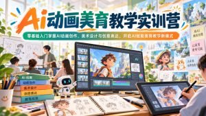 Ai动画美育教学实训营，零基础入门掌握AI动画创作、美术设计与创意表达，开启AI赋能美育教学新模式| 鹿鸣网创